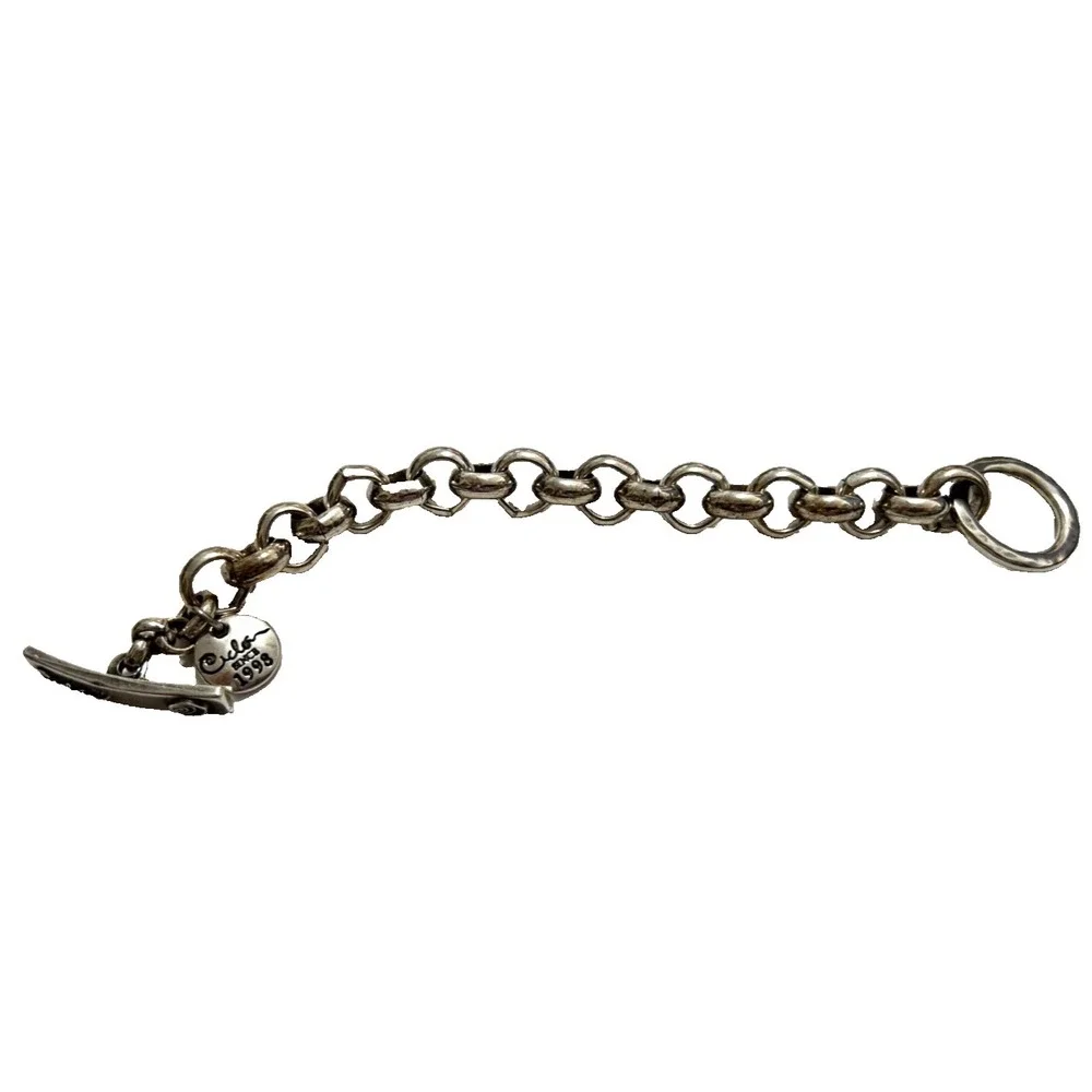 Ciclon Silver Plated Statement Bracelet Toggle Clasp Chunky Link Boho Signed